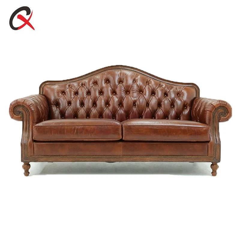 Camelback Leather Sofa